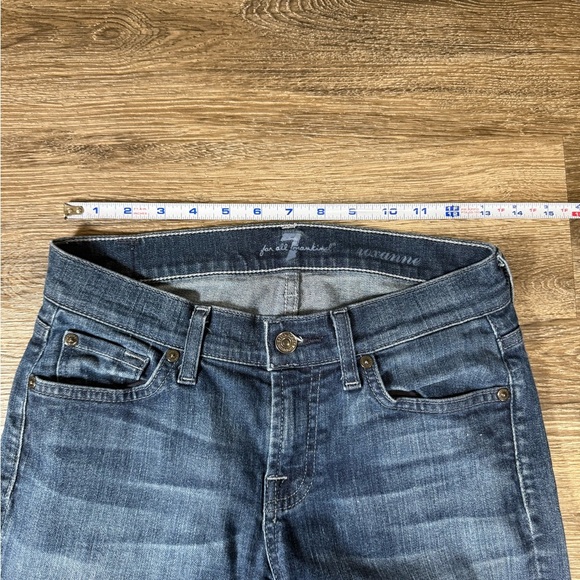 7 For All Mankind Jeans sz26 Blue Medium Wash Roxanne Skinny Y2K - Picture 3 of 9